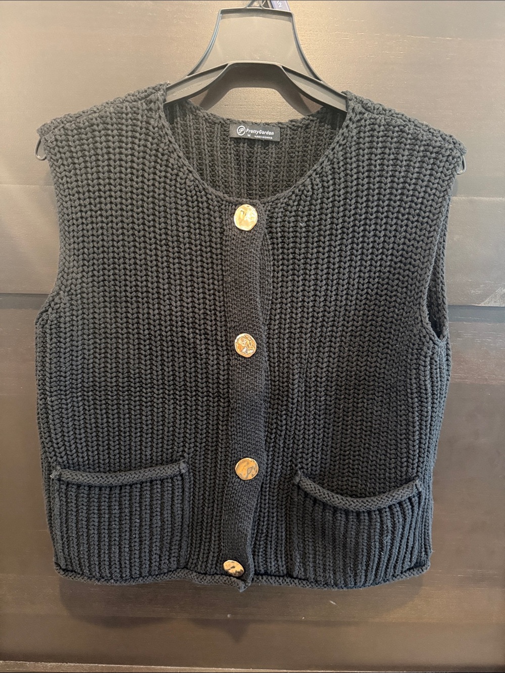Pretty Garden Women’s Button-Front Sleeveless Cardigan Vest